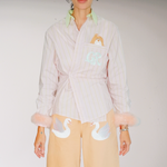 Pink & Green Striped Shirt