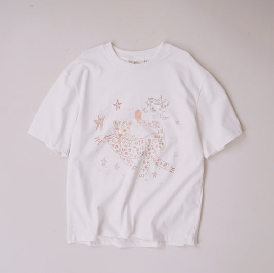 Pencil Print White T Shirt