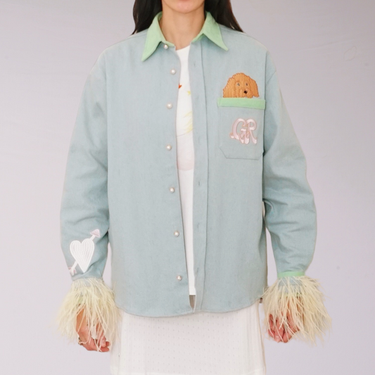 Doggy In Pocket Denim Jacket / Shirt