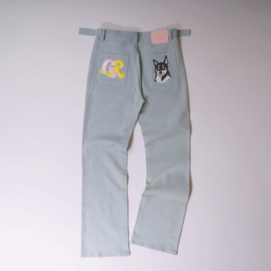 Embroidered Straight Jeans