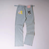 Embroidered Straight Jeans