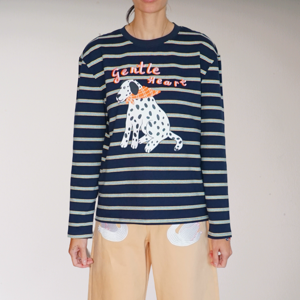 "Gentle Heart" Striped Long Sleeve