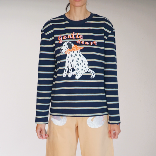 "Gentle Heart" Striped Long Sleeve