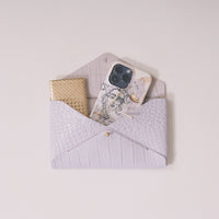 Lilac Croc Pouch