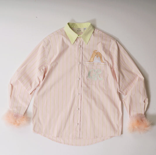 Pink & Green Striped Shirt