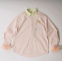 Pink & Green Striped Shirt
