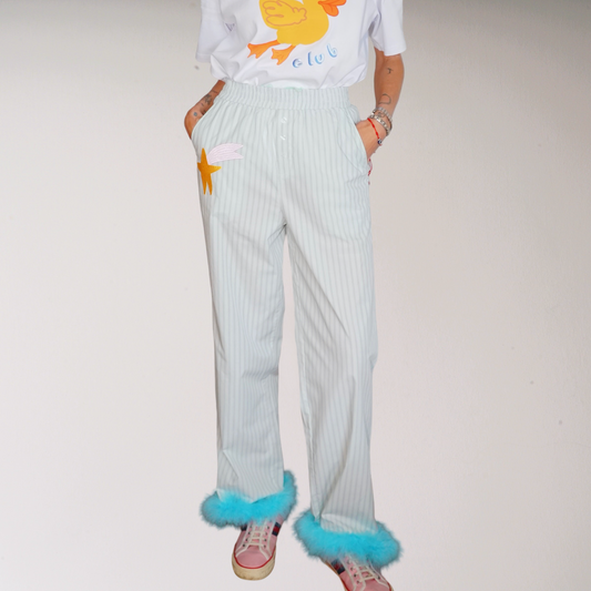 Feather-Trimmed Pyjama Pants