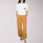 Brown Embroidery Pants