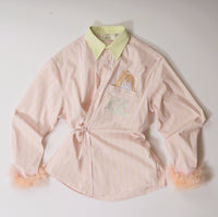 Pink & Green Striped Shirt