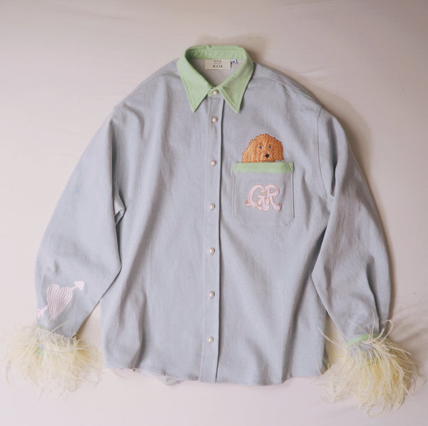 Doggy In Pocket Denim Jacket / Shirt