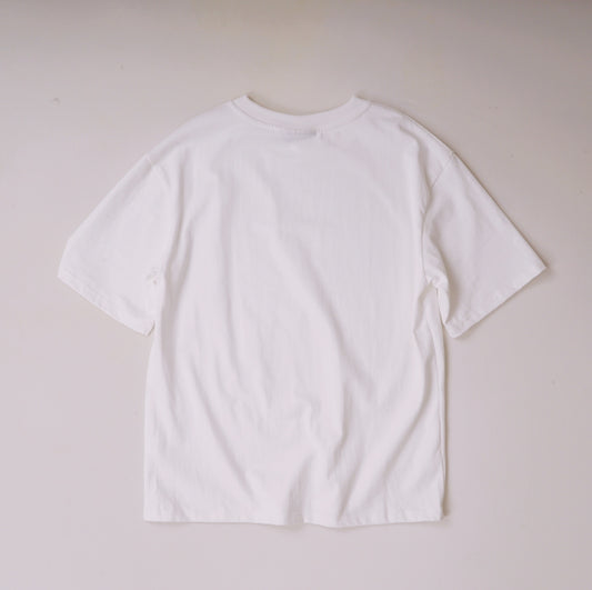 Pencil Print White T Shirt