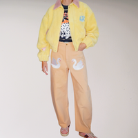 Swan Embroidery Pants