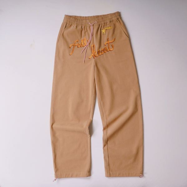 Brown Embroidery Pants