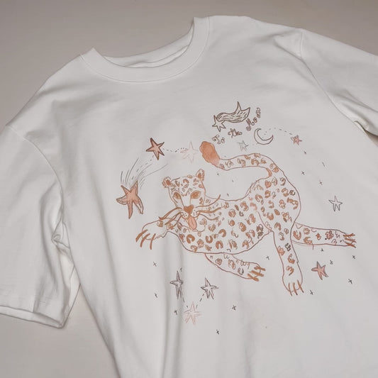 Pencil Print White T Shirt